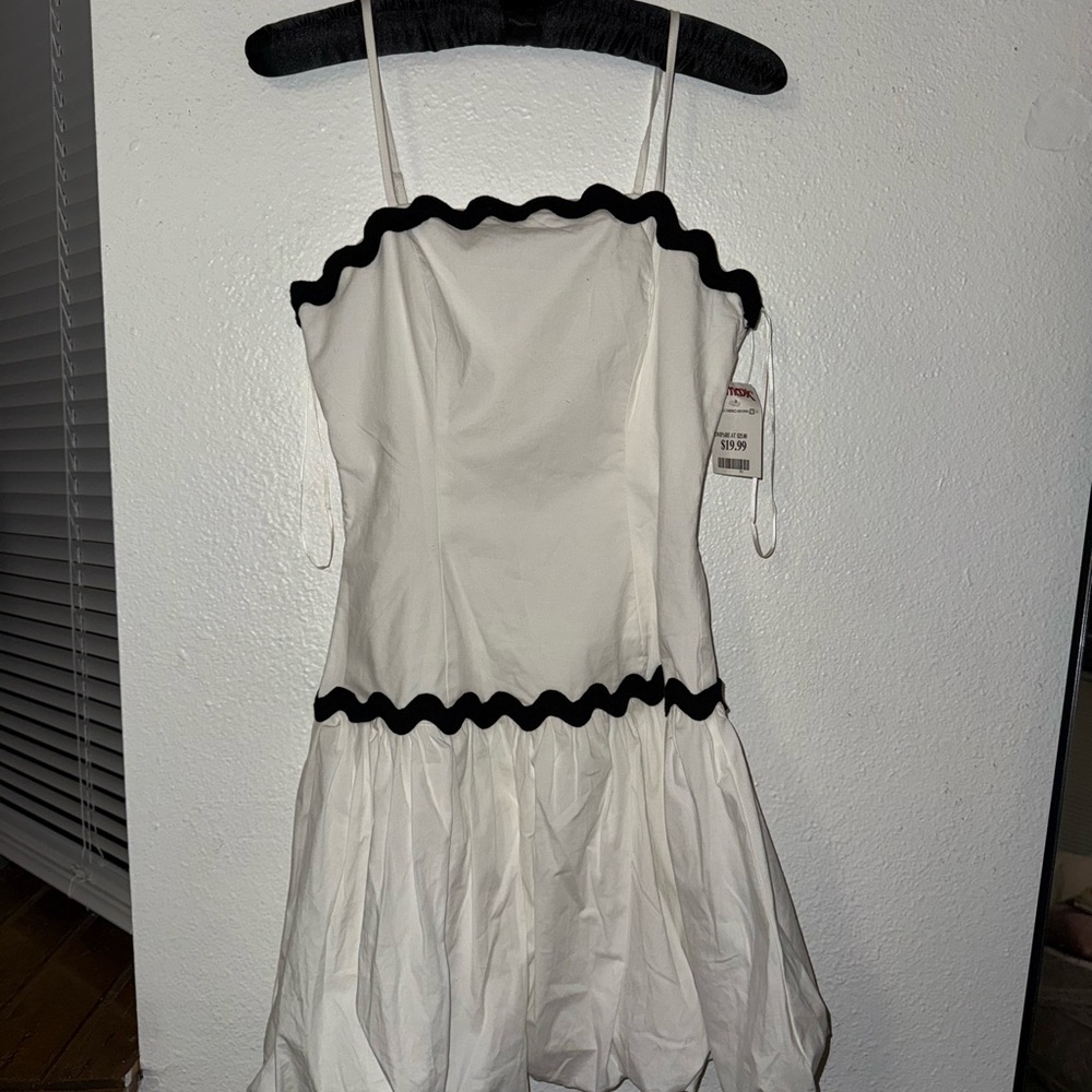 White Dress with Black Trim